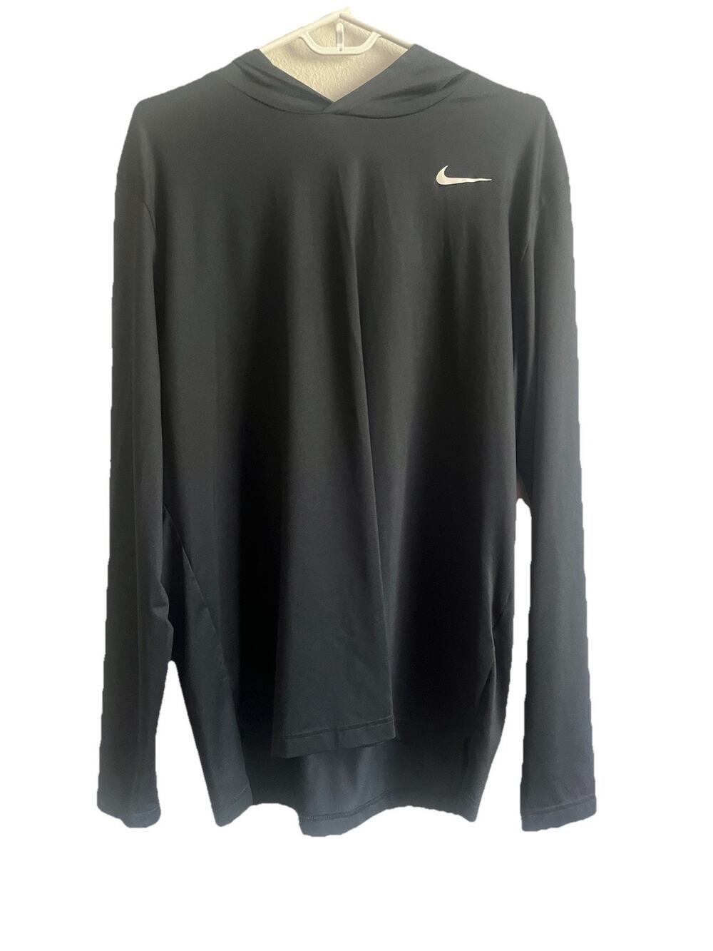 Nike Pro Dri-FIT Hoodie Mens XL Black Long Sleeve Athletic Training Shirt Swoosh